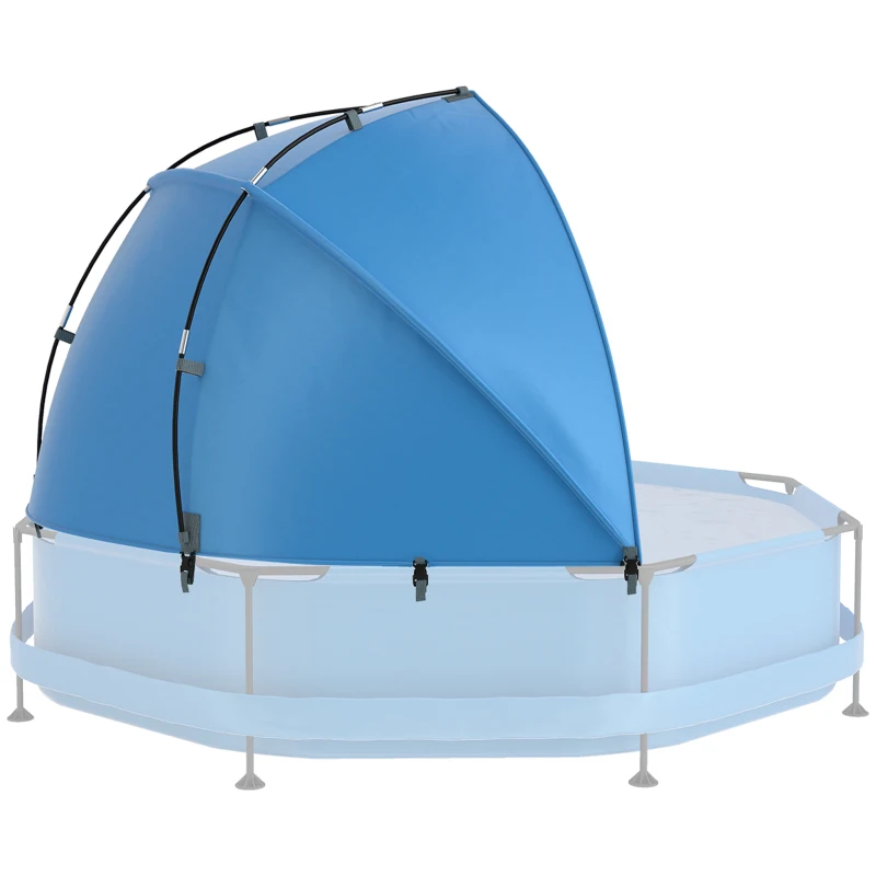 Outsunny Sonnenschutz für Pools, einfacher Aufbau, anpassbare Position, UV-Schutz, blau, 3,6 x 1,75 x 1,2 m