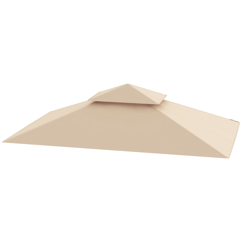 Outsunny Copertura per Gazebo da Giardino per Barbecue 1.52x2.44 m a 2 Livelli in Poliestere 160gsm Beige