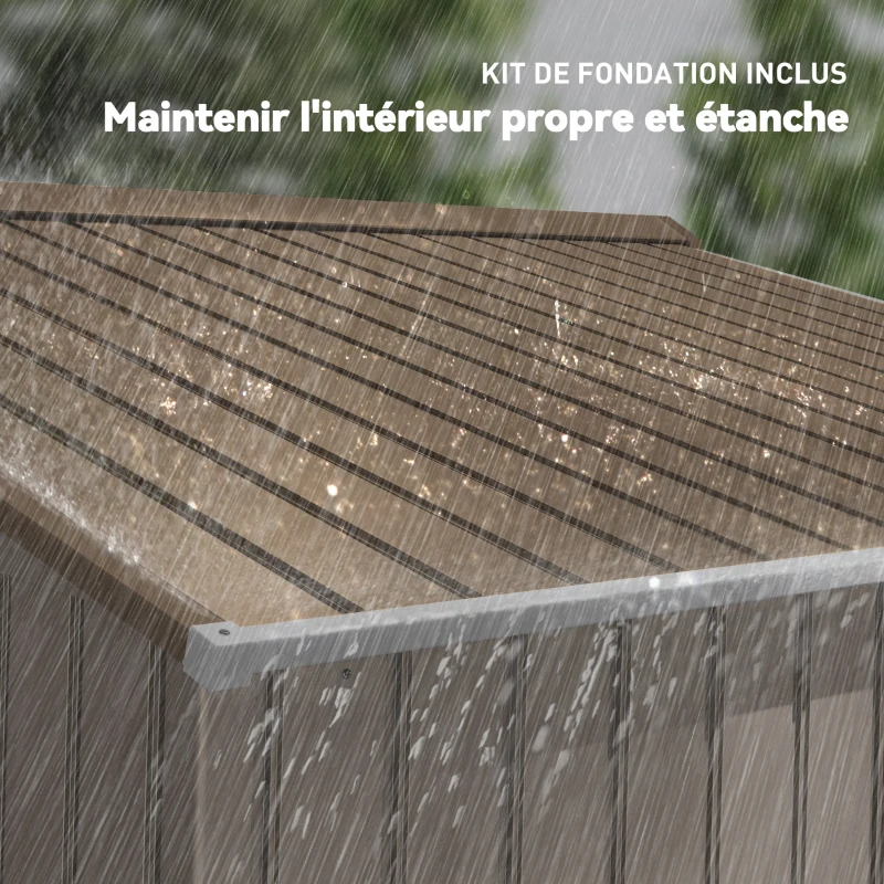 Outsunny Abri de Jardin 4,9 m² cabane de jardin armoire de jardin Porte coulissante ventilations tôle Acier Jaune