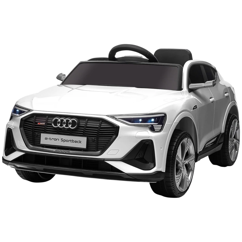 HOMCOM Macchina Elettrica per Bambini 12V con Telecomando, Velocità 3-8km/h, Luci e Musica, Età 3-5 Anni, Bianco