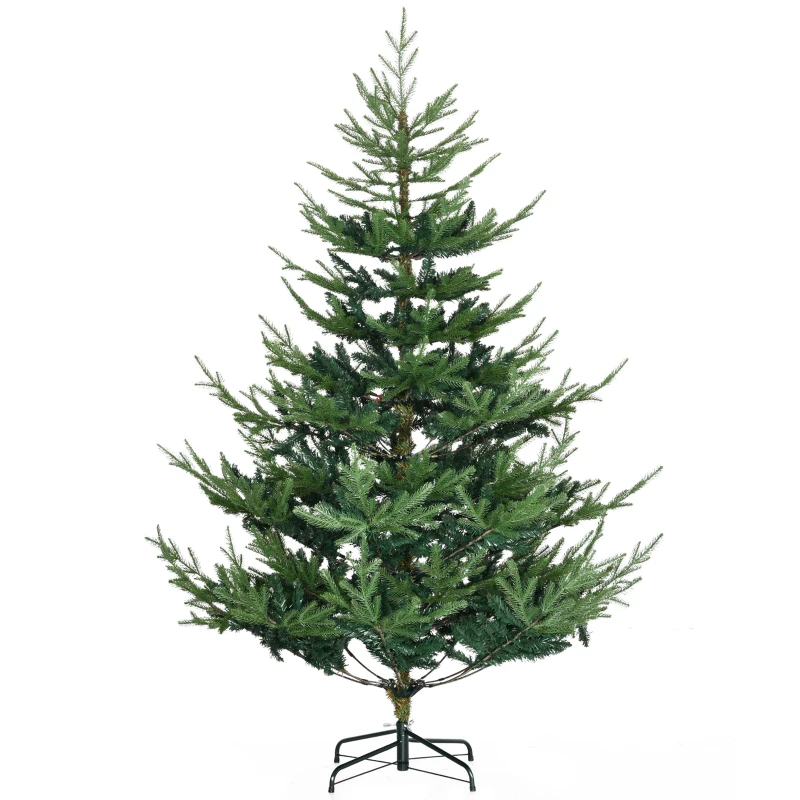 HOMCOM Kunstmatige Kerstboom 180 cm Dennenboom Kunstmatig met 795 Takken, inklapbare Voeten Stalen Frame