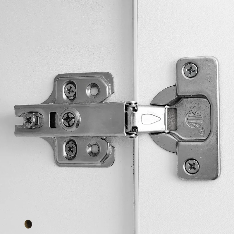 Elegant Sideboard with Adjustable Shelves and Gold-Plated Accents, Cabinet Ideal for Space-Saving Room, 83L x 35W x 101H cm, White+Gold