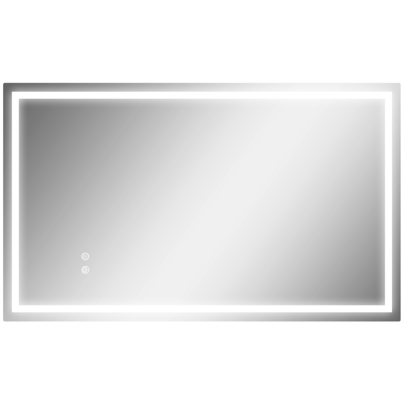HOMCOM LED-Badezimmerspiegel, einstellbare Helligkeit, Antibeschlag-Funktion, wasserfest