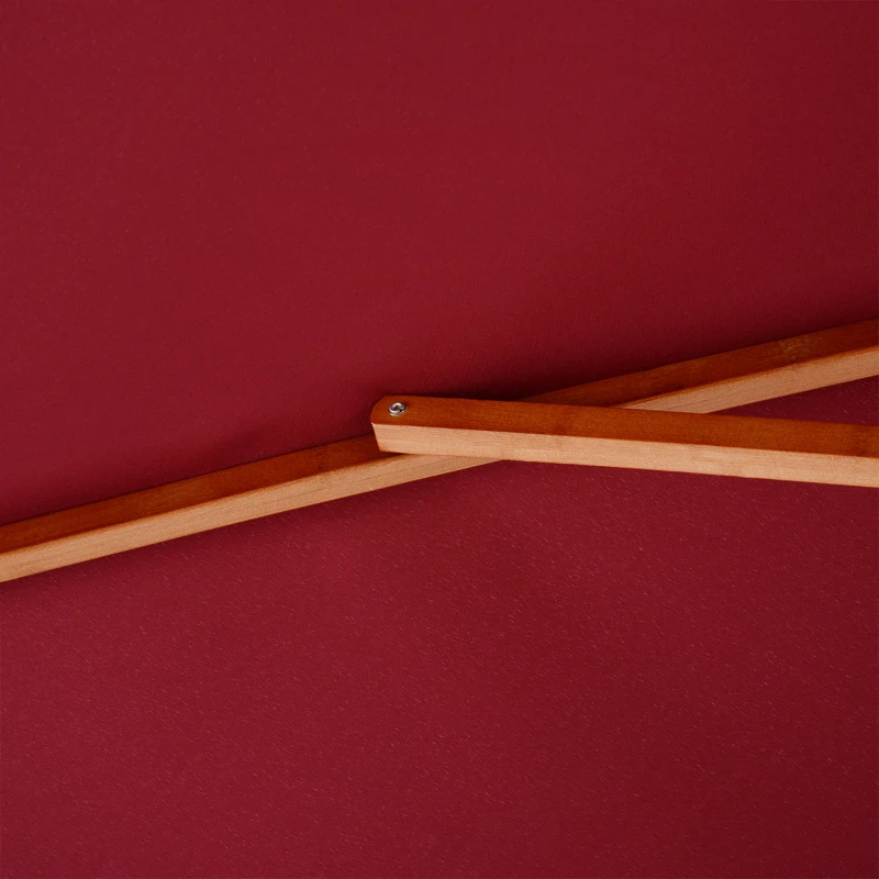 Outsunny 3 m 2 Tier Umbrella Parasol-Wine Red