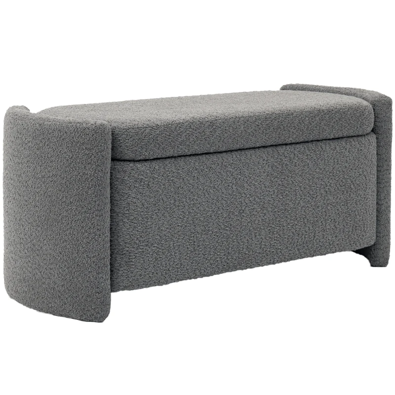 HOMCOM Sitzbank mit Stauraum Flurbank Schuhbank, gepolstert,  105 cm x 44 cm x 45,5 cm. Grau