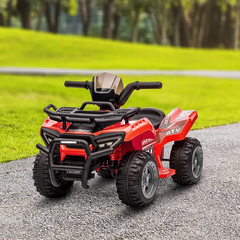 HOMCOM Quad buggy voiture électrique enfant quad électrique 18-36 mois 6 V 2 Km/h max. rouge(m-9)