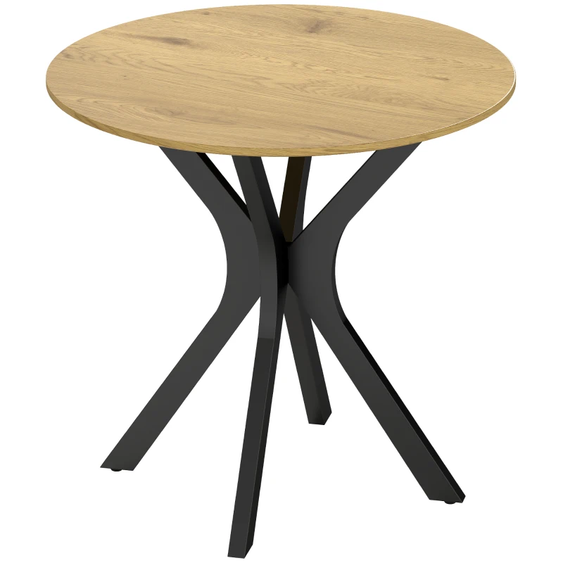 HOMCOM Tavolo da pranzo rotondo, Design moderno, 78 cm x 78 cm x 75 cm, Legno naturale