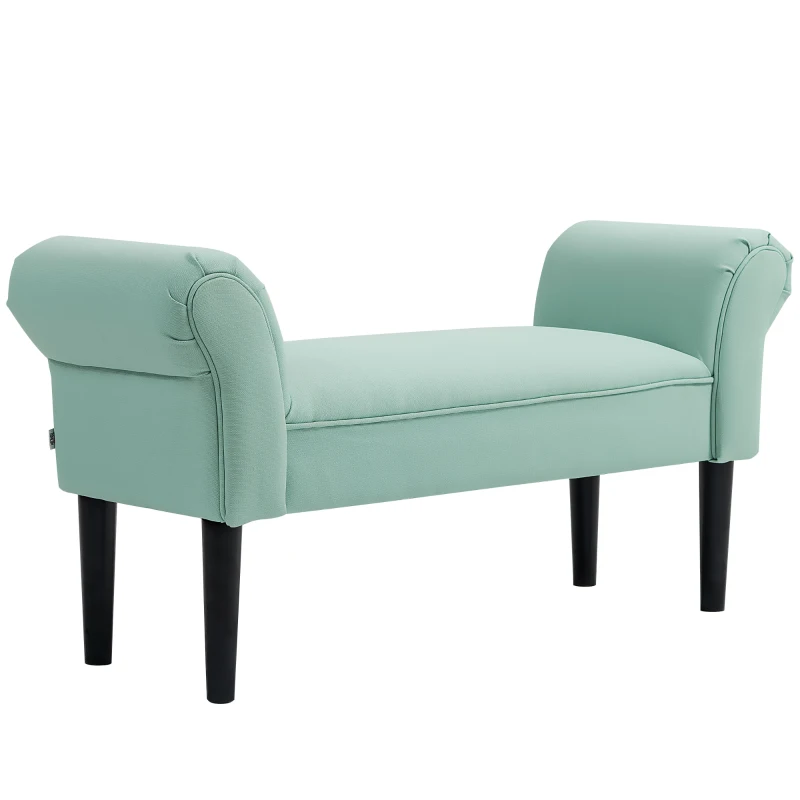 HOMCOM Gepolsterte Sitzbank für Schlafzimmer und Flur, bis 130 kg belastbar, 102 x 36 x 51 cm, Grün