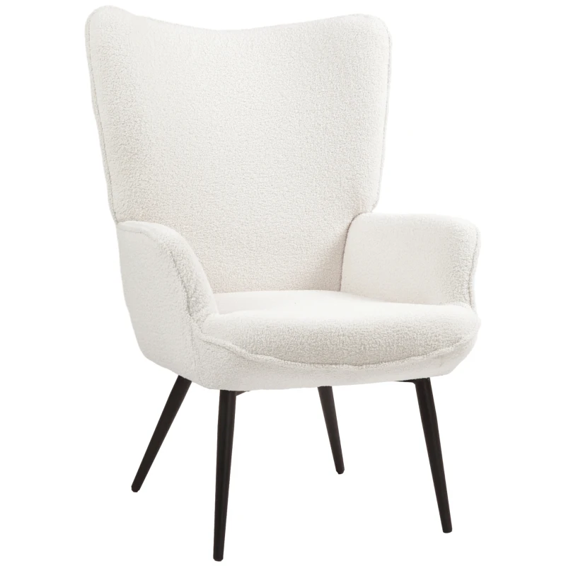 HOMCOM Polsterstuhl, modernes Design, 71x77x102cm, Cremeweiß