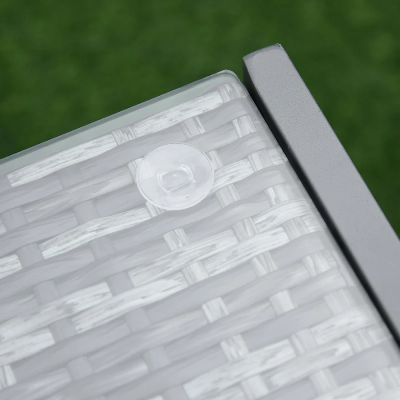 Outsunny® tuintafel tuintafel tuintafel tuinmeubelen met gehard glas polyrotan + aluminium grijs 50 x 49,5 x 50 cm | Aosom.de