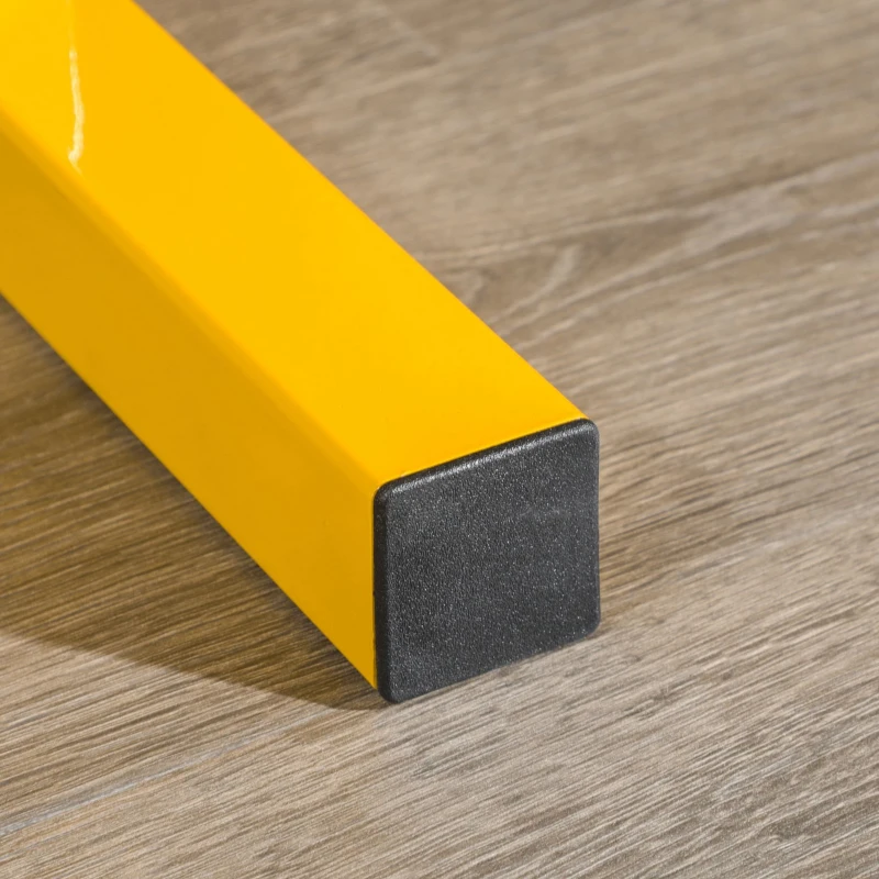 SPORTNOW Dumbbell Rek voor Korte Halters, Tot 270 kg, 2 Schappen, Stalen Frame, Geel, 92,5 x 50,5 x 80,5 cm