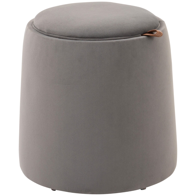 SONGMICS Sgabello Pouf Contenitore, Poggiapiedi in Tessuto Simil Lino, Imbottitura Spessa