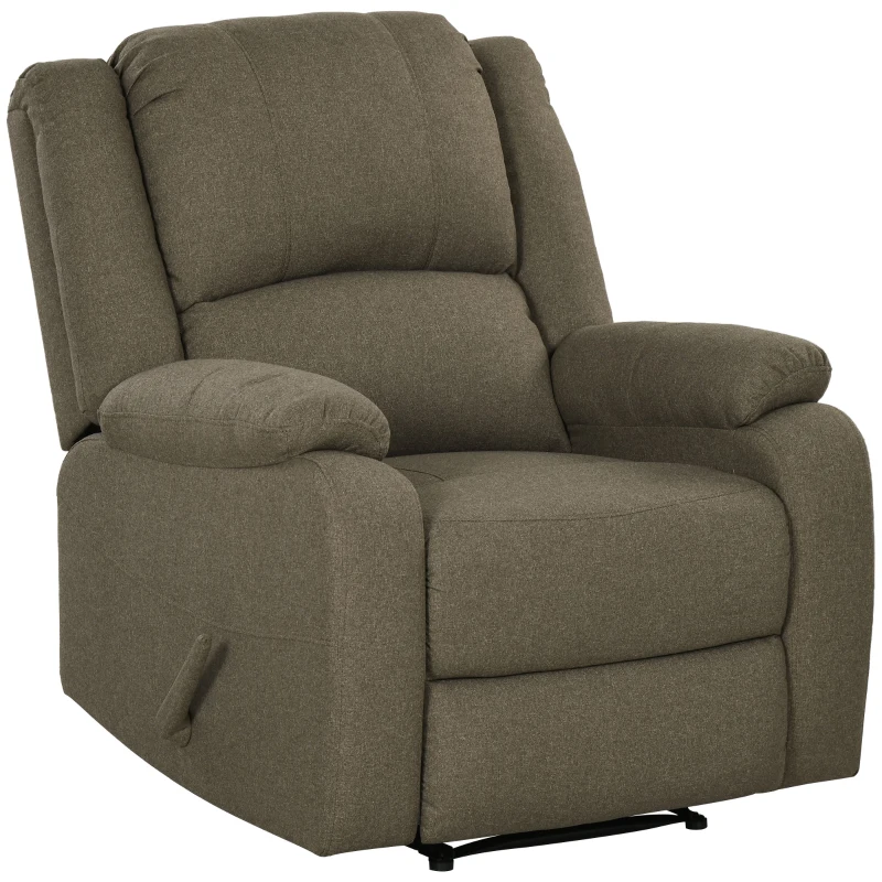HOMCOM Relaxsessel, Liegefunktion und Fußstütze, verstellbar, bis 150 kg, Stahlrahmen, 90 x 96 x 98 cm, Braun