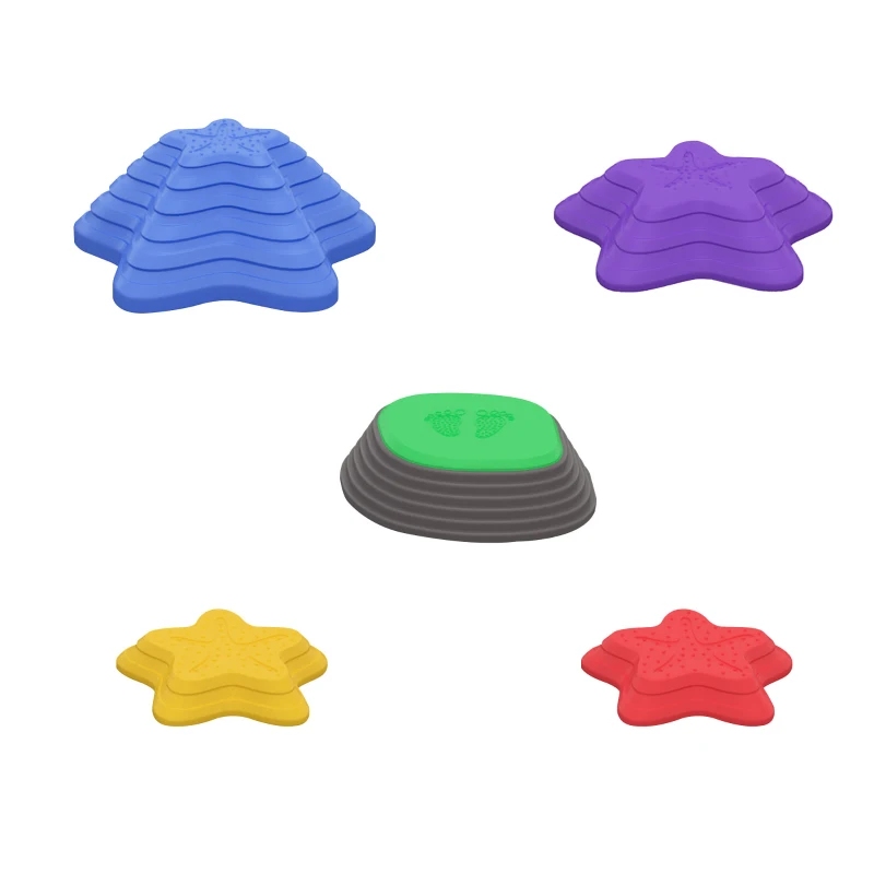 ZONEKIZ Stapsteenset voor kinderen vanaf 3 jaar, 5 stenen, antislip, tot 80 kg, ontwerp met zeesterren