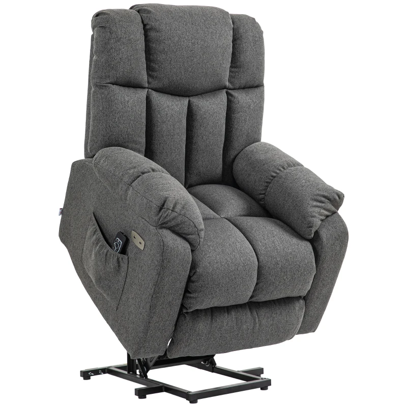 HOMCOM 2-in-1 Relaxsessel mit Liegefunktion, USB-Anschlüsse, Taschenfederkern, Dunkelgrau