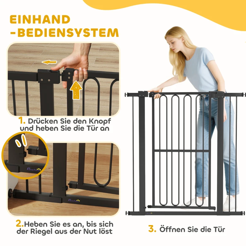 PawHut Brama drzwiowa dla psa, 76-104 cm Barierka bez wiercenia, Brama schodowa