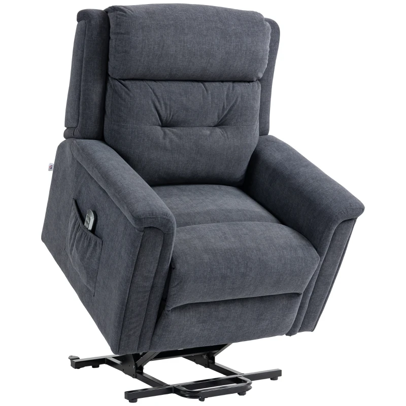 HOMCOM Relaxsessel Aufstehhilfe Seniorensessel, inkl. Fernbedienung, 92 cm x 87 cm x 108 cm, Dunkelgrau
