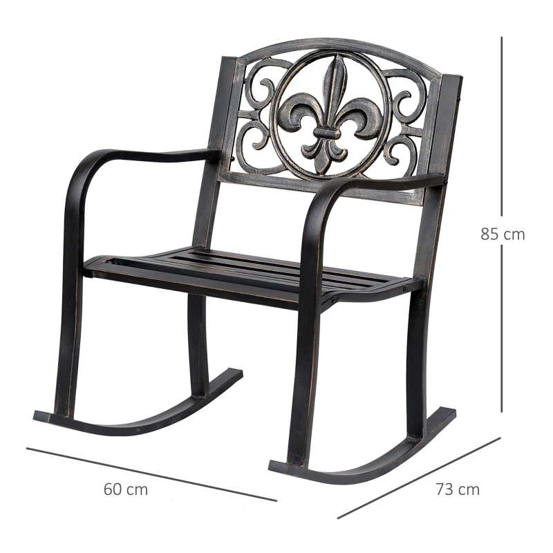 Schommelstoel antiek tuinstoel schommelstoel tuin metaal brons