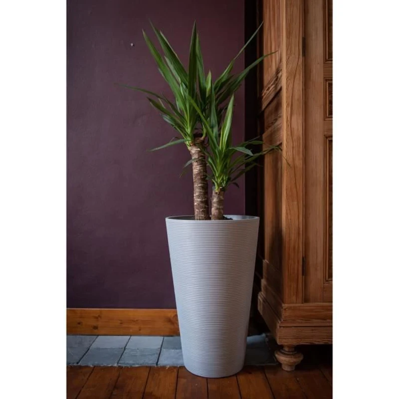 Pot de fleurs haut - GARDEN ID - Green Care Sense Haut Taupe - 55 cm - Garantie de 10 ans - 100% recyclé - Résistance UV et gel