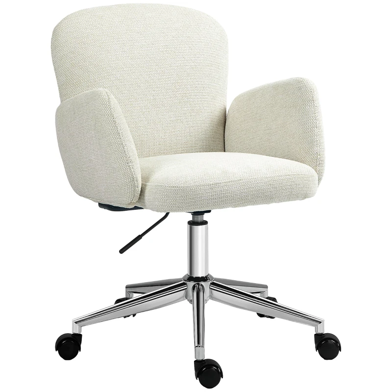 HOMCOM Fauteuil de bureau contemporain dossier accoudoirs grand confort hauteur réglable pivotant 360° piètement chromé