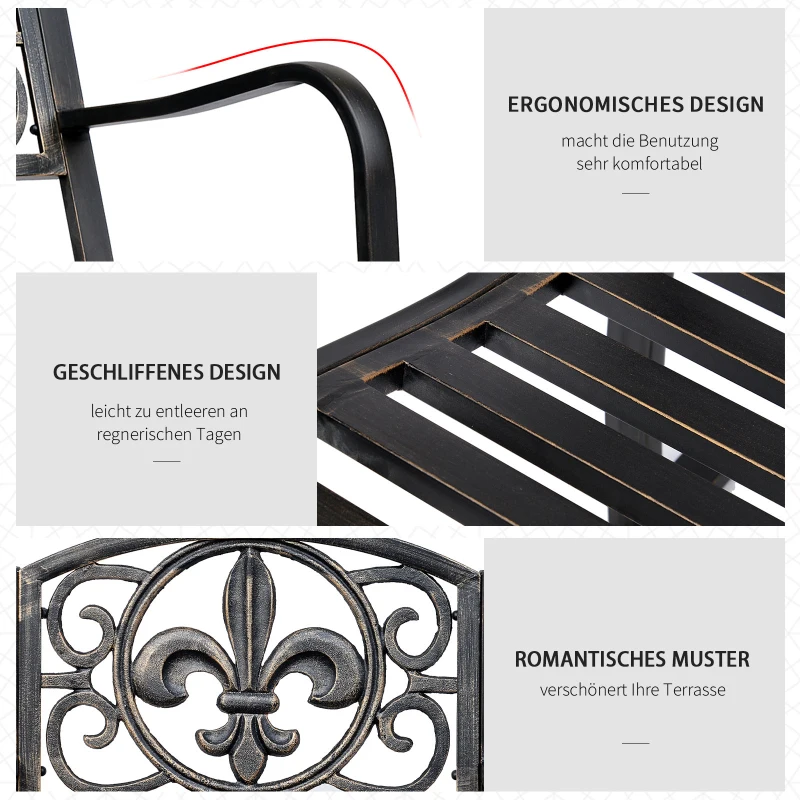 Schommelstoel antiek tuinstoel schommelstoel tuin metaal brons