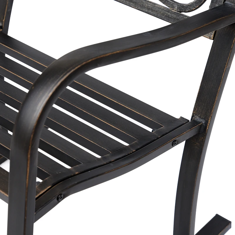 Schommelstoel antiek tuinstoel schommelstoel tuin metaal brons