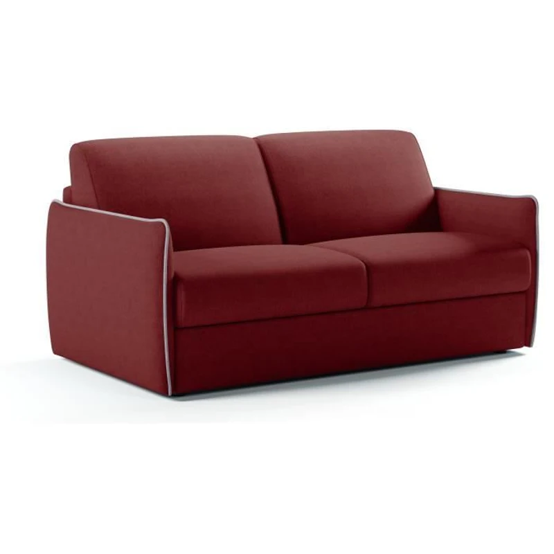 Canapé convertible express - AGATHE - Tissu Rouge - matelas 14cm - 175 x 100 x 87 cm