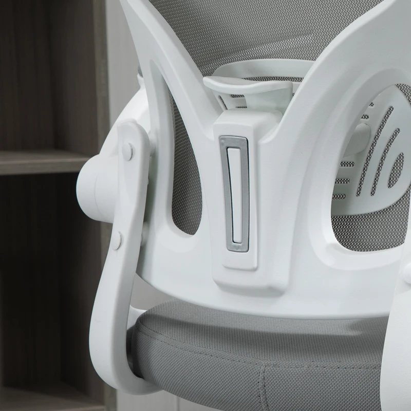 Vinsetto kantoorstoel ergonomische bureaustoel met kantelfunctie hoge rugleuning lendensteun hoofdsteun opklapbare armsteun kantoor aan huis grijs 65 x 64 x 114-122 cm