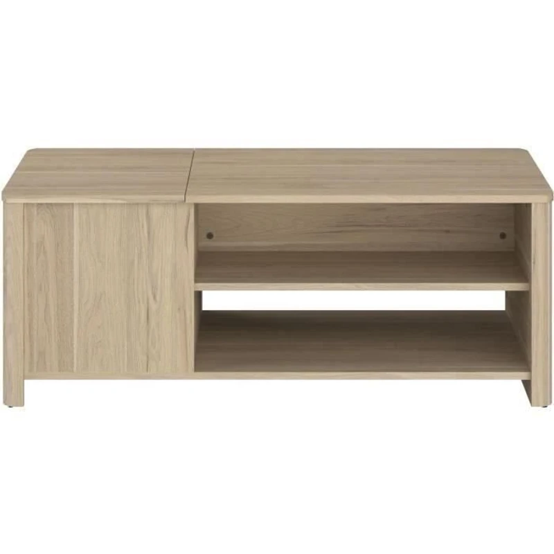 Ensemble Table basse avec coffre et Meuble Tv - BETTY - Panneau de particules - Décor Chene - PARISOT