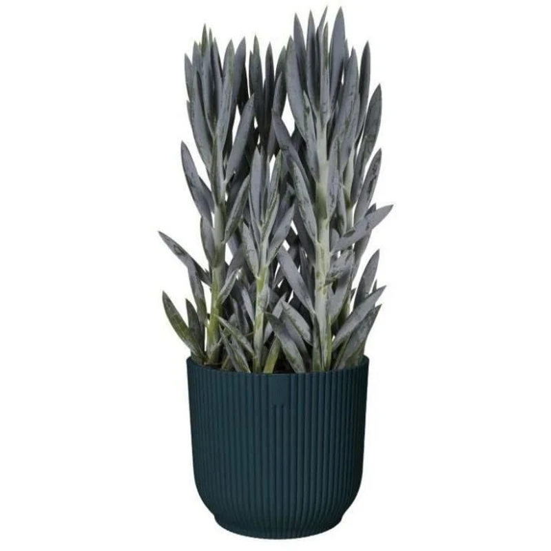 ELHO Pot de fleurs Rond Vibes Fold - Plastique - Ø29,5 X h 27,2 cm - Bleu foncé