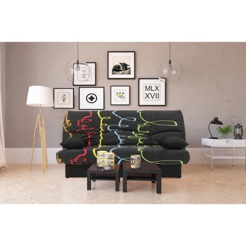 Banquette clic clac 3 places - Motif graffiti -  Style Contemporain - L 190 x P92 cm - DREAM