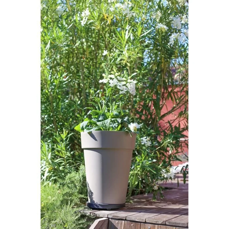 Vase mi-haut Rond Ø 44 cm - EDA - Toscane - Ø 44 x H. 53 cm - 50 L - Taupe