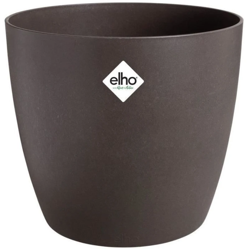 ELHO Lot de 3 pots de fleur rond The Coffee Collection - Ø14xH12,6cm, Ø16xH14,7cm, Ø18xH16,8 cm - 7 L - Marron