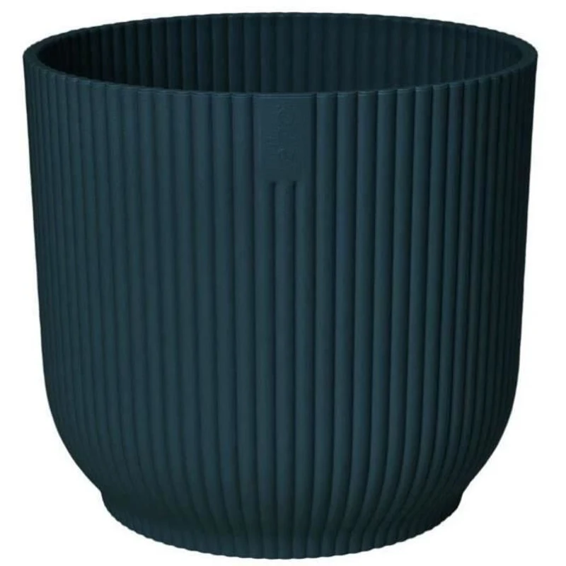 ELHO Pot de fleurs Rond Vibes Fold - Plastique - Ø29,5 X h 27,2 cm - Bleu foncé