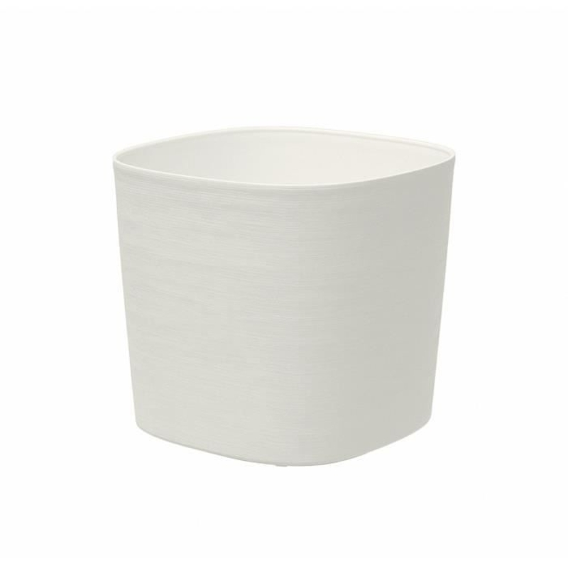 Pot avec réserve d'eau - GARDEN ID Respect - Blanc 20 x 20 cm - avec 100% déchets ménagers et 100% recyclable -  Surface structurée
