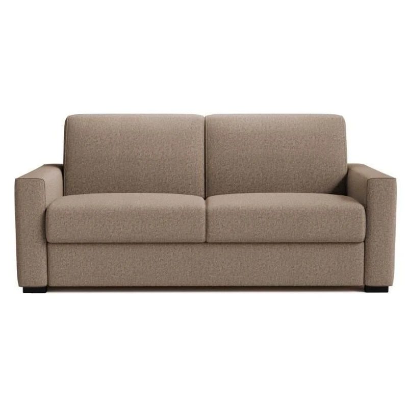 Canapé convertible express JOHN - 3 places - Tissu beige - 190 x 100 x 87 cm