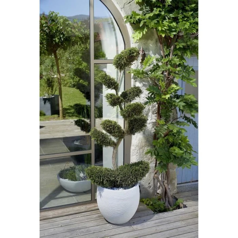 EDA Pot rond GRAPHIT - 46L - Ø50cm x H 45 cm - Blanc cérusé