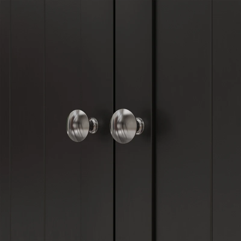 HOMCOM Armadio Dispensa Cucina con 2 Ante e 16 Ripiani Regolabili 60x30x104cm Nero