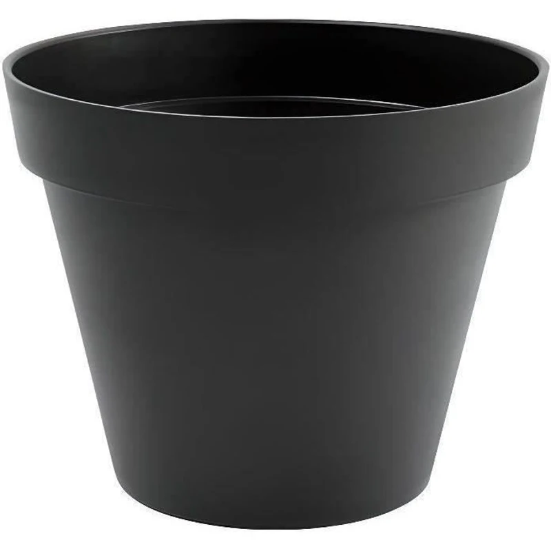 EDA Pot de fleur rond TOSCANE - 43 L - Ø 47,5 x H.40 cm - Gris Anthracite - Intérieur/Extérieur