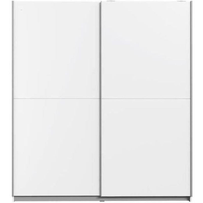 Armoire 2 portes coulissantes - Panneaux de particules - Blanc - L 170,3 x P 61,2 x H 190,5 cm - ULOS