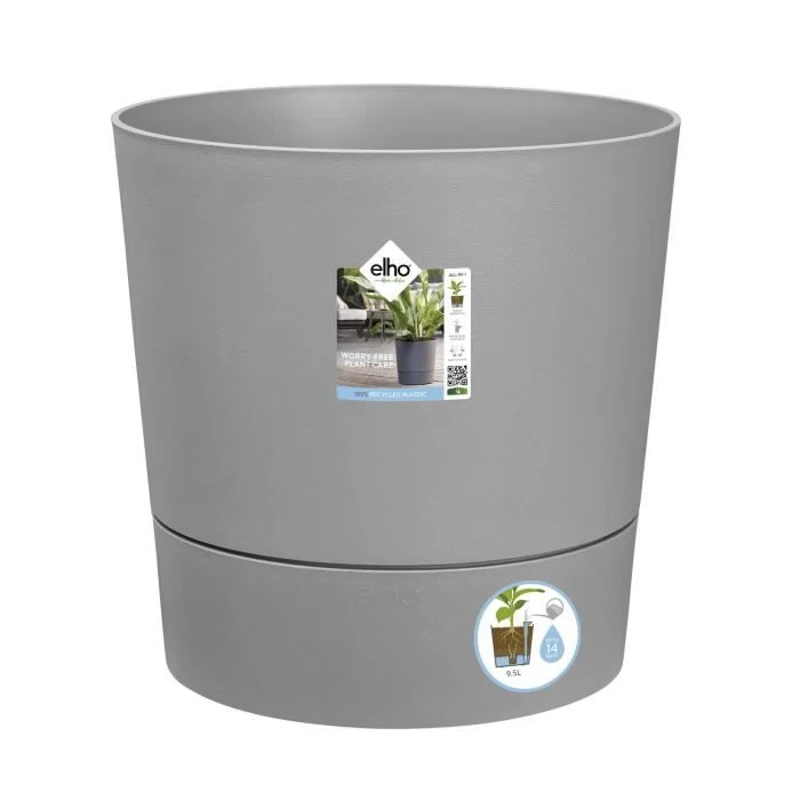 ELHO Pot de fleur Carré Greensense Aqua Care - Ø 43 x H 42.5 cm - 39 L - Ciment Clair