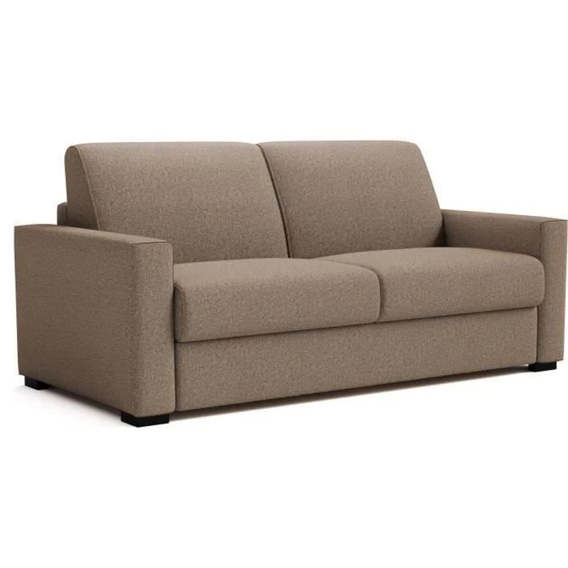 Canapé convertible express JOHN - 3 places - Tissu beige - 190 x 100 x 87 cm