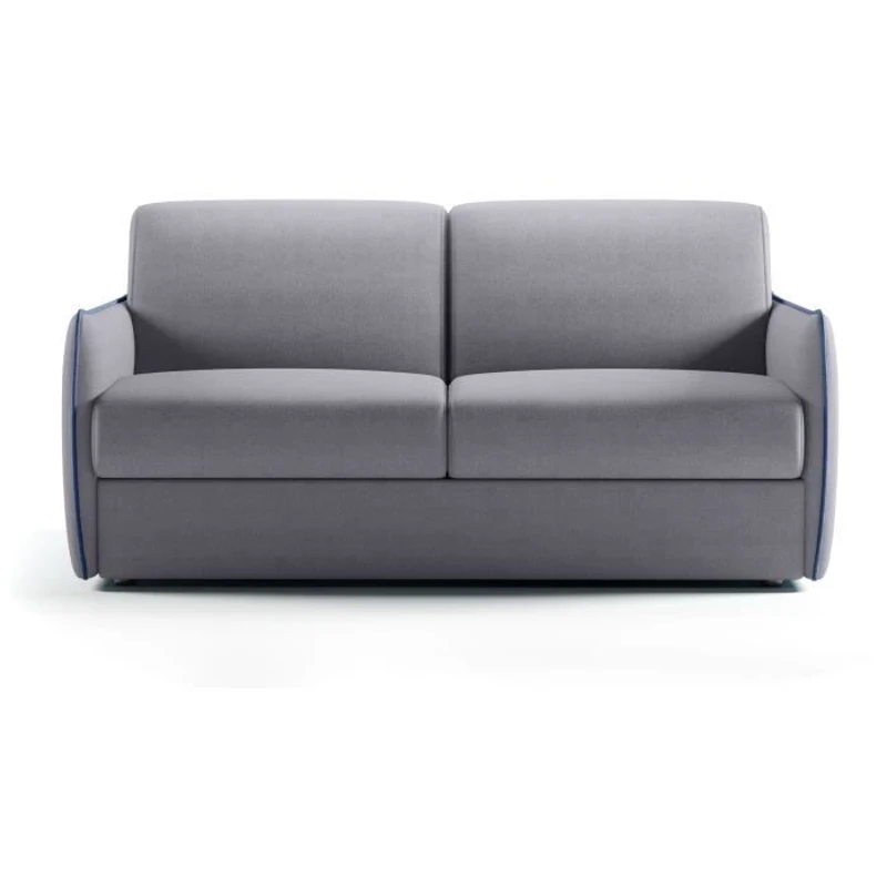 Canapé convertible express - matelas 14cm - AGATHE - Tissu Gris - 175 x 100 x 87 cm
