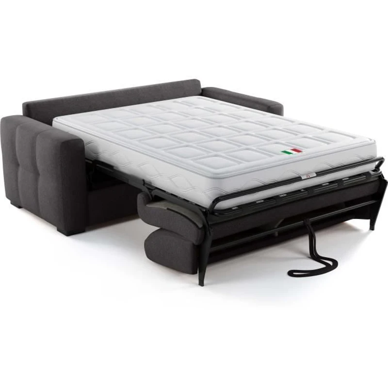 Canapé convertible express - 3 places - EUREKA - Tissu como 22 Graphite - 200 x 102 x 95 cm