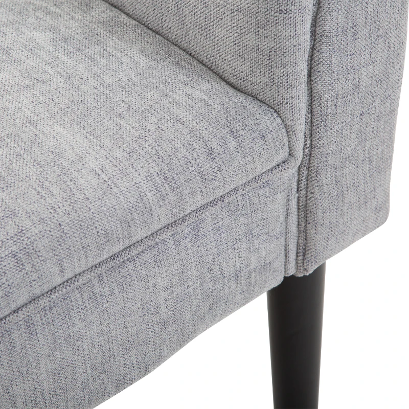 HOMCOM End of Bed Bench, Upholstered Bench Seat with Arm and Wooden Legs, Window Seat, Grey