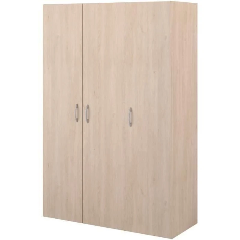 Armoire - EASY LIFE - Décor Chene clair - 3 portes battantes - L120,2 x H180 x P49,7cm - PARISOT EASY LIFE