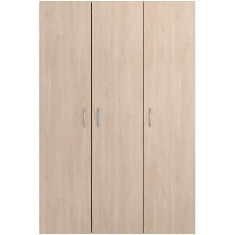 Armoire - EASY LIFE - Décor Chene clair - 3 portes battantes - L120,2 x H180 x P49,7cm - PARISOT EASY LIFE