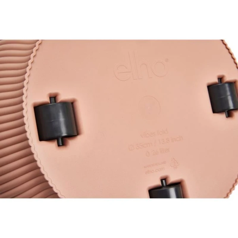 ELHO Pot de fleurs rond avec roues Vibes Fold - Ø 35 x H 32 cm - Intérieur - 100% recyclé - Rose
