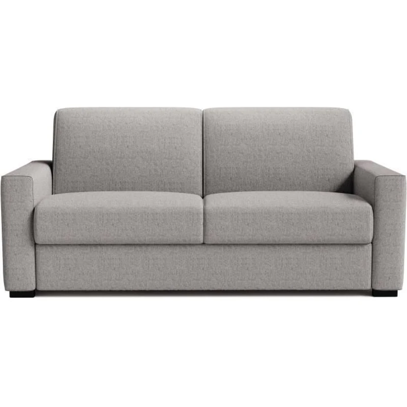 Canapé convertible express JOHN - 3 places - Tissu gris - 190 x 100 x 87 cm