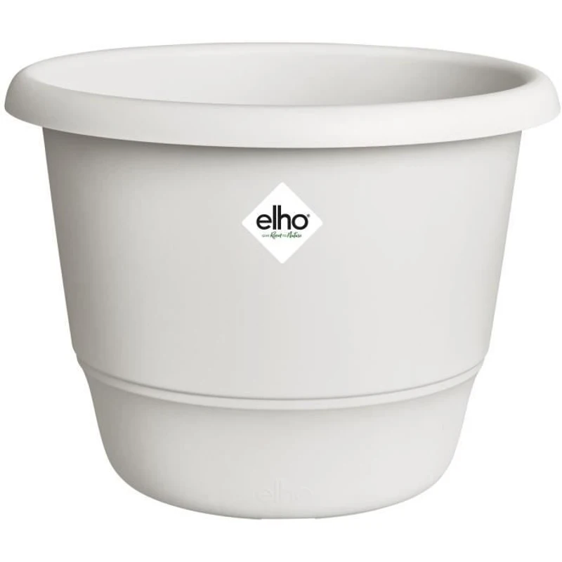 ELHO Pot de fleurs Amiga Rond 25 - Blanc - Ø 24.5 x H 18 cm - Extérieur - 100% recyclé